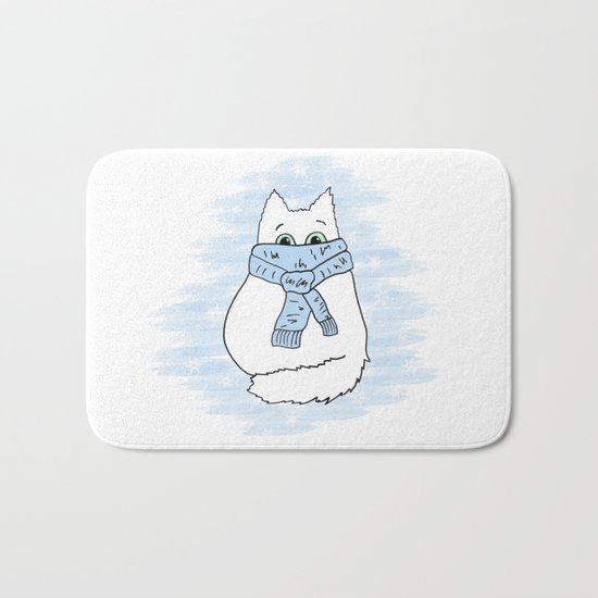 Cartoon cat. Bath Mat