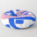 Tribal Pink Blue Fun Colorful Mid Century Modern Abstract Painting Shapes Pattern Floor Pillow