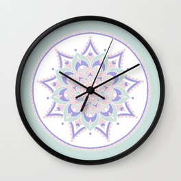 Flower Mandala, Sea Glass, Pink and Lilac Wall Clock | Graphicdesign, Lilac, Mandala, Pastel, Flower, Fancyflower, Flowermandala, Pattern, Pink, Digital 