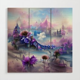 whimsical floral fairy land Wood Wall Art