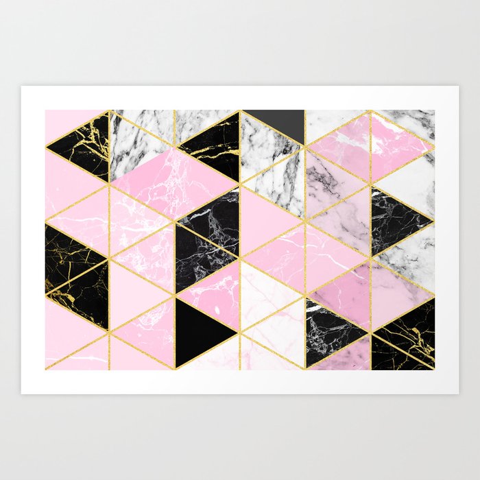 Geometric 884 // Sweet Peony Art Print