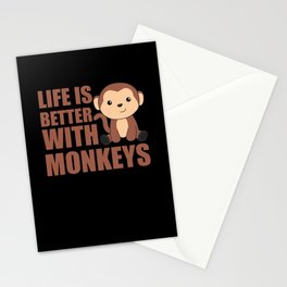 Life Is Better With Monkeys - Sweet Monkey Stationery Card