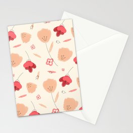 Pink Poppies Seamless Pattern Stationery Cards