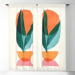 Nature Stack Teal and Orange Abstract Sunset Blackout Curtain