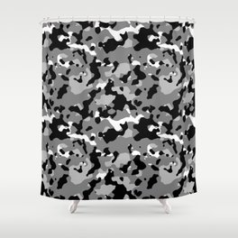 Black and Gray Camouflage Shower Curtain