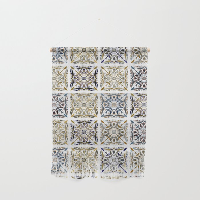 Blue Gold Azulejos Wall Hanging