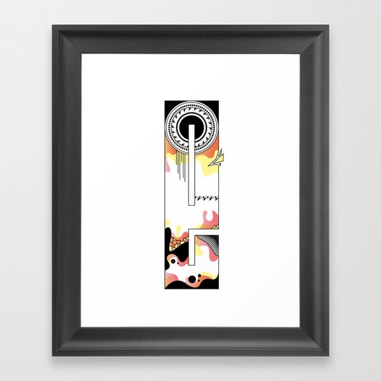 e typo Framed Art Print