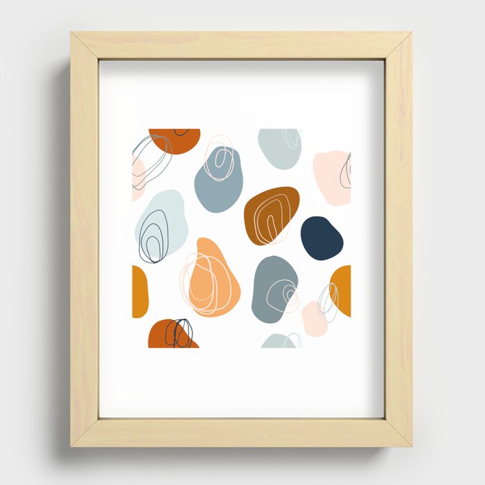 Abstract pattern with doodle shapes Recessed Framed Print