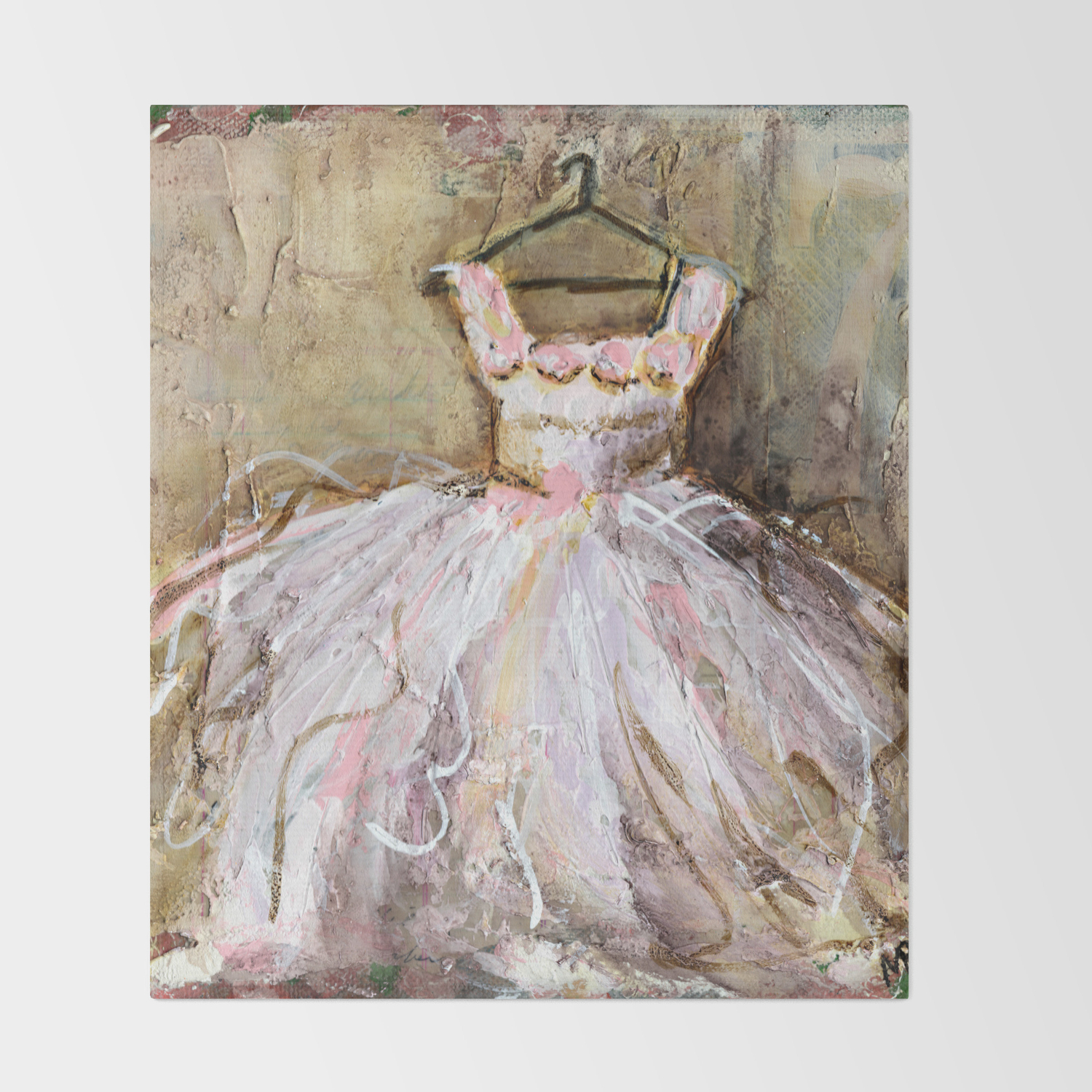 white dress with pink roses