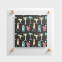 Drink Pattern. Cocktail background. Cute Beverages Floating Acrylic Print