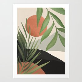 Abstract Art Tropical Leaves 46 Art Print