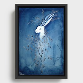 White rabbit Framed Canvas