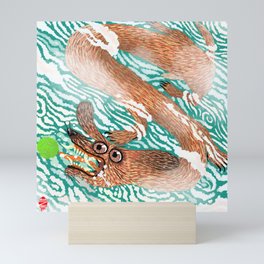 Dachshund Chasing Ball Mini Art Print