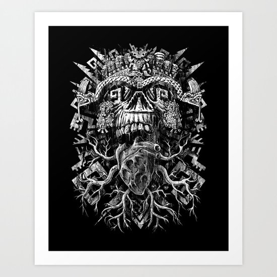 Aztec Skull Art Print