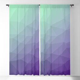 Purple green ombre gradient geometric mesh pattern Blackout Curtain