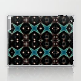 Crisscrossed Turquoise Stars Symmetrical Geometric Pattern Laptop Skin