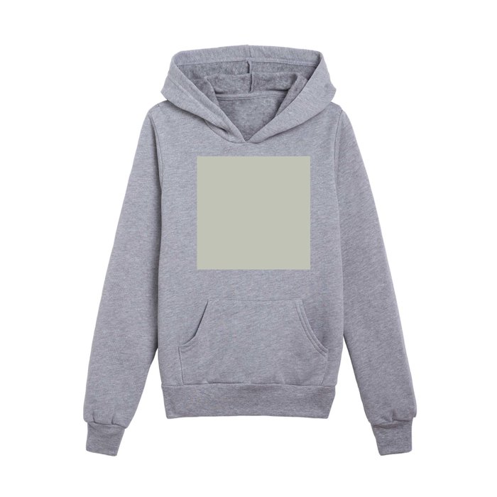 Light Gray-Green Solid Color Pantone Celadon Tint 13-6105 TCX Shades of Green Hues Kids Pullover Hoodie