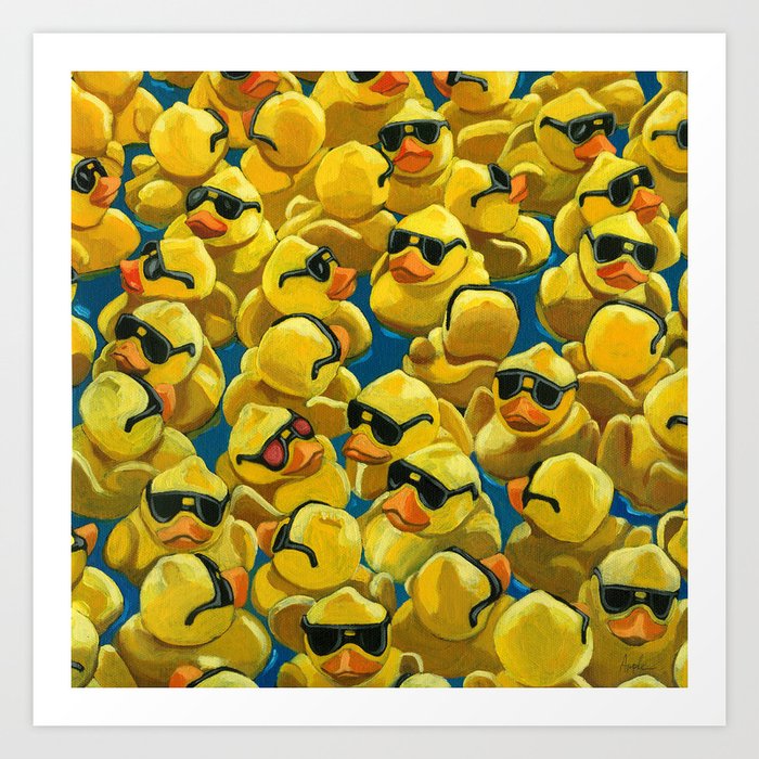 One of a Kind - Rose Colored Glasses - Rubber Ducks Art Print