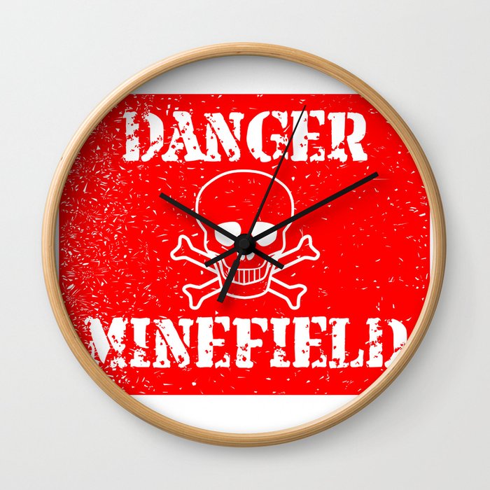 Danger Minefield Wall Clock