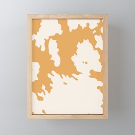 Rustic Cowhide in Retro Tan + Yellow Framed Mini Art Print