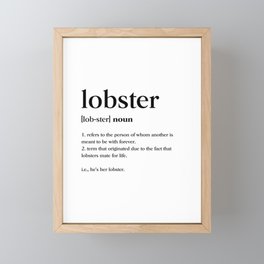 Lobster Definition Framed Mini Art Print