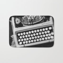 Writer's Vice - Vintage Typewriter Bath Mat | Antique, Minimalist, Author, Typing, Film, Slabcity, Keys, Writer, Photo, Playwrite 