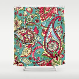 Paisley pattern. Seamless oriental pattern based on vintage motifs. Shower Curtain