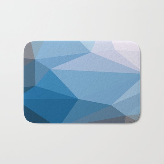 Shades Of Blue Triangle Abstract Bath Mat