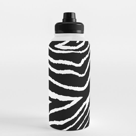 Animal Print Zebra Black and White Water Bottle by Art is ...