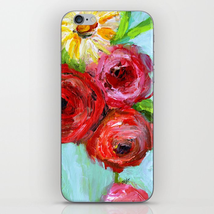 Red Roses and Yellow Daisies iPhone Skin