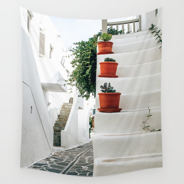 One Step at a Time | Paros, Greece Wall Tapestry