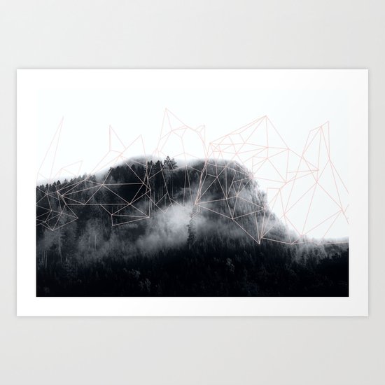Abstract mountains Art Print