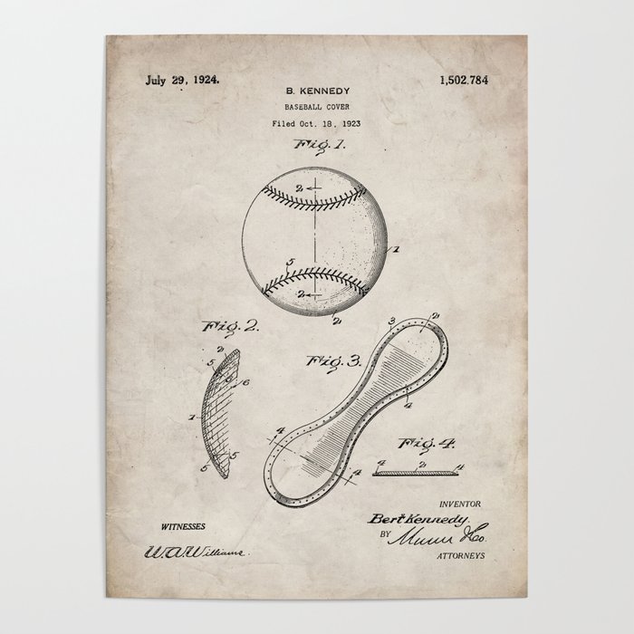 Baseball Patent - Softball Art - Antique Poster