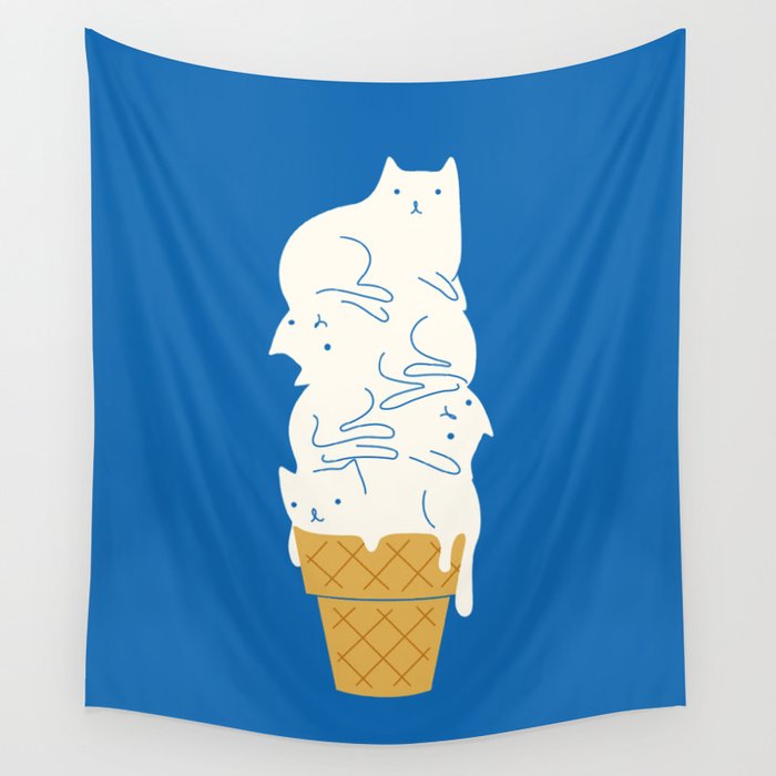 Cats Ice Cream Wall Tapestry
