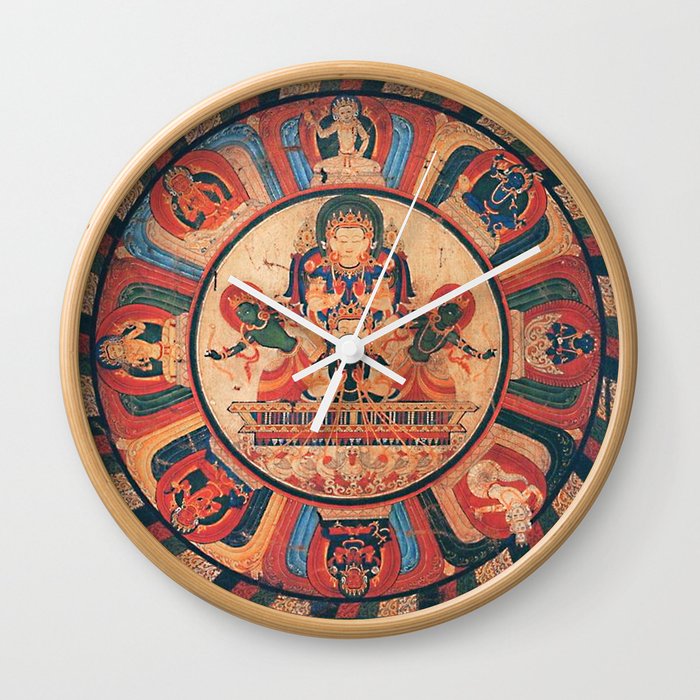 Tibetan Buddhist Mandala Moon God Chandra Wall Clock