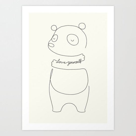 Love Yourself Panda Art Print