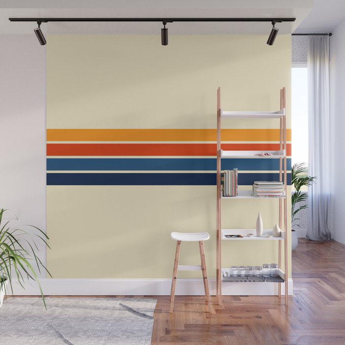 Classic Retro Stripes Wall Mural By Alphaomega Society6 Allows walls striped with bands of light and shadow. classic retro stripes wall mural by alphaomega