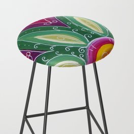 flower green ,plants,modern art,colorful Bar Stool