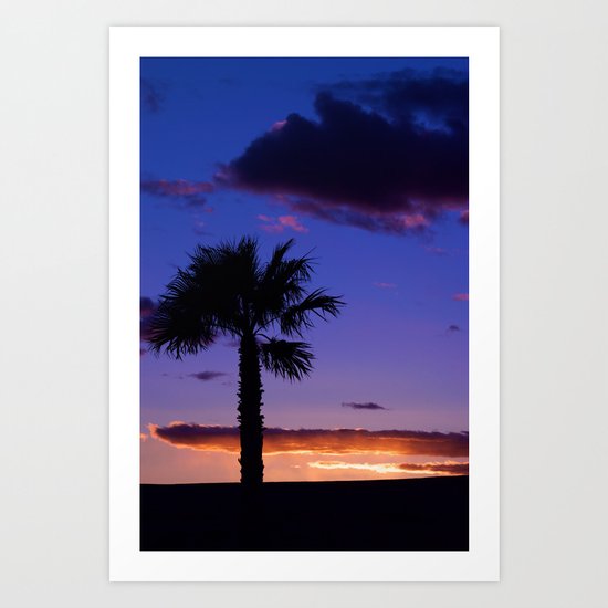 Palm Sunset - V Art Print