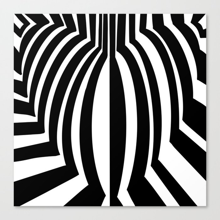 I love hearts black striped illusion heart Canvas Print