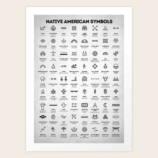 Native American Symbols Art Print by Zapista | Society6