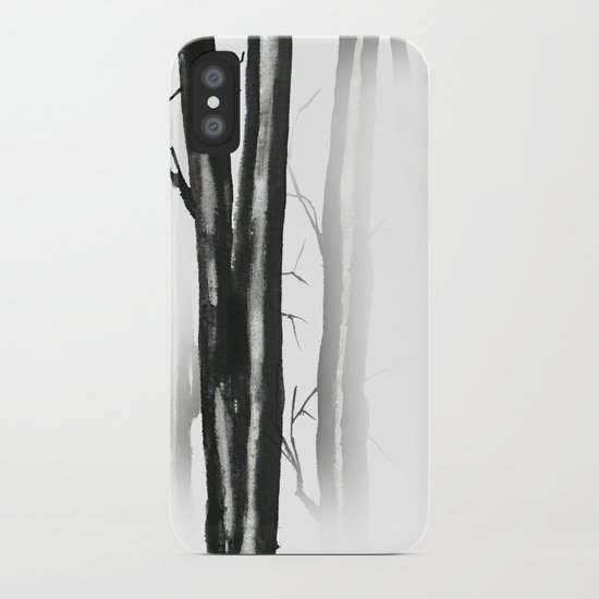 wood, snow and fog iPhone Case