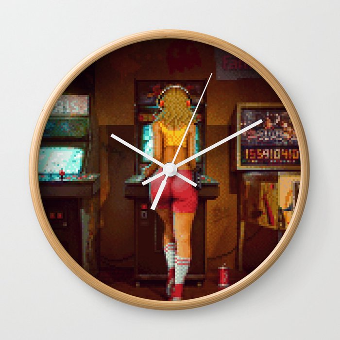 "Raid the Arcade" [Pixel Art] Wall Clock