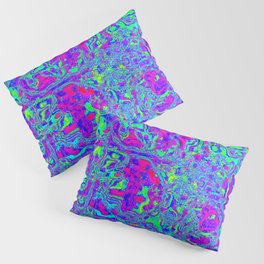 Cool Colors and Pink Psychedelic Design Pillow Sham