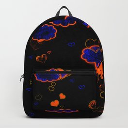 Rain of Love Backpack | Star, Storm, Clouds, Red, Background, Wallpaper, Sad, Blue, Pattern, Heart 