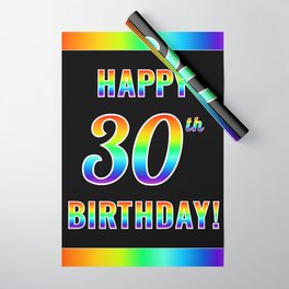 [ Thumbnail: Fun, Colorful, Rainbow Spectrum “HAPPY 30th BIRTHDAY!” Wrapping Paper ]