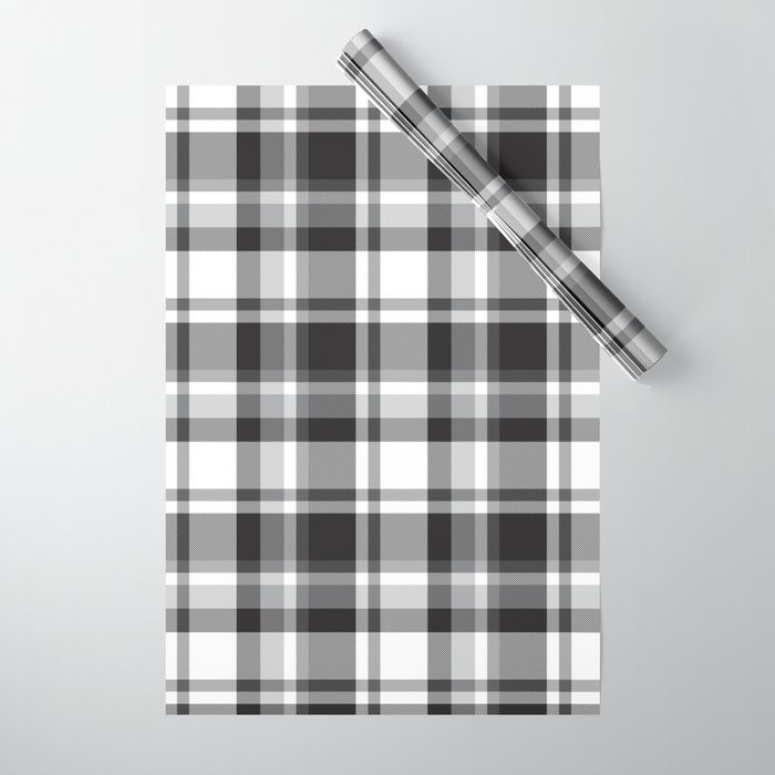 Grey tartan wrapping shop paper