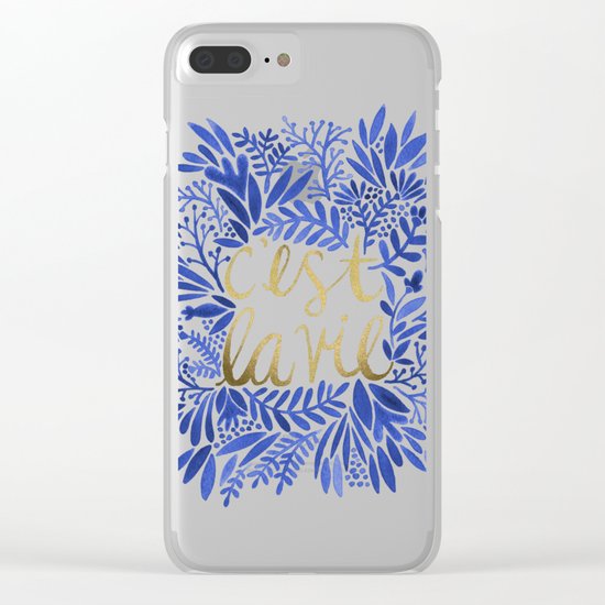 That's Life – Gold & Blue Clear iPhone Case