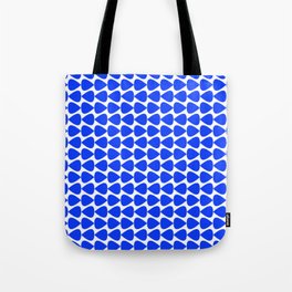 Plectrum Mini Geometric Minimalist Pattern in Electric Blue and White Tote Bag