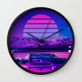 Car Retro Synthwave Wall Clock | Futuristic, Vaporvawe, Photo, Space, City, 2077, Japan, Tokyo, Race, Cityscapes 
